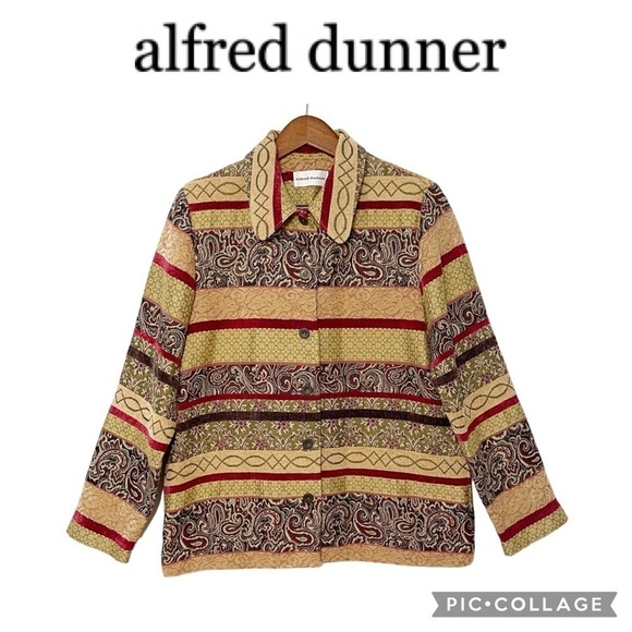 Alfred Dunner vintage tapestry multi pattern blazer jacket size 12 - Picture 1 of 12